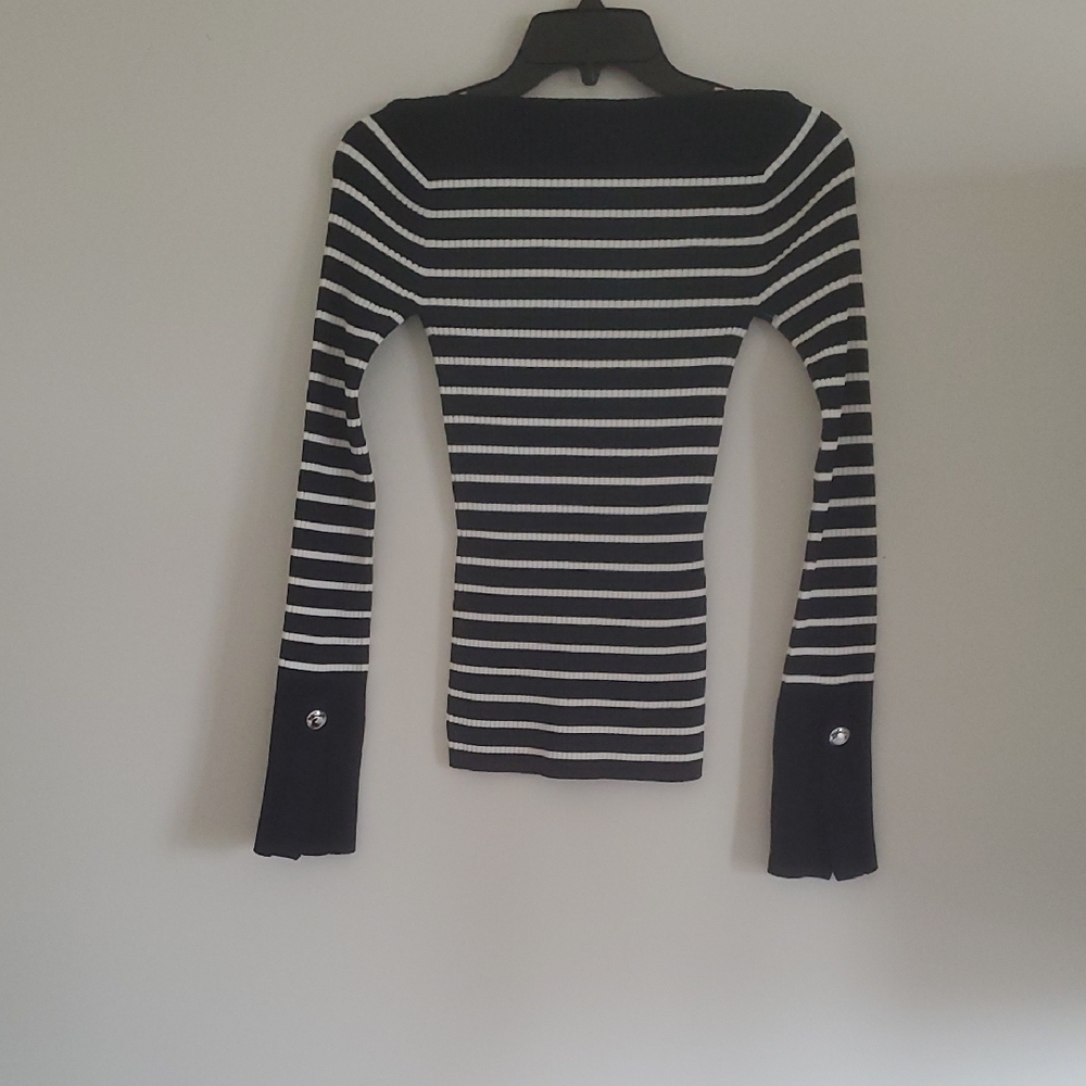 NWOT A.L.C. ANYA RIBBED STRIPE BOAT-NECK TOP /SWEATER/ - Picture 8 of 16